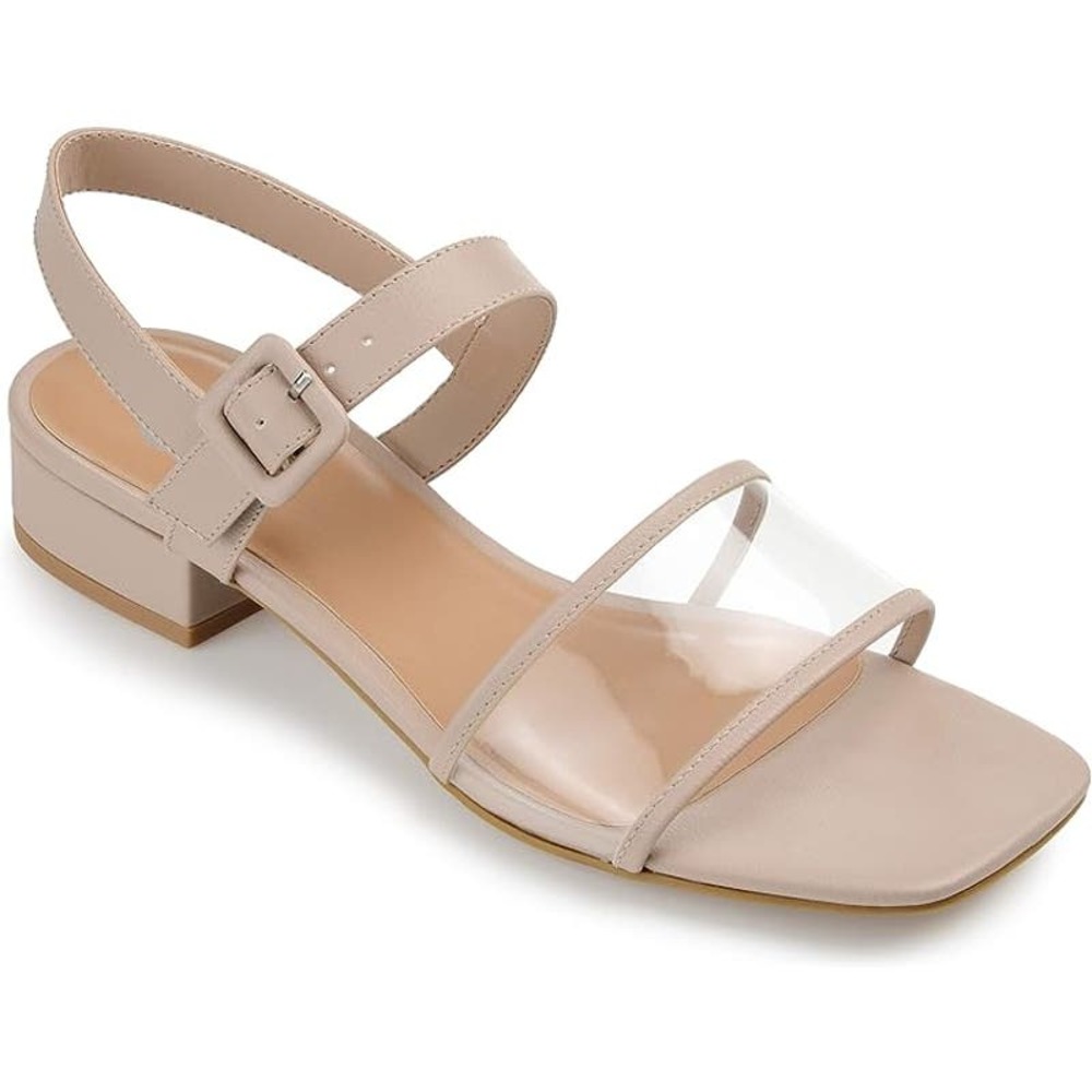 Journee Collection Women's Dorothy Pump Sling Back Sandal Beige Size 11